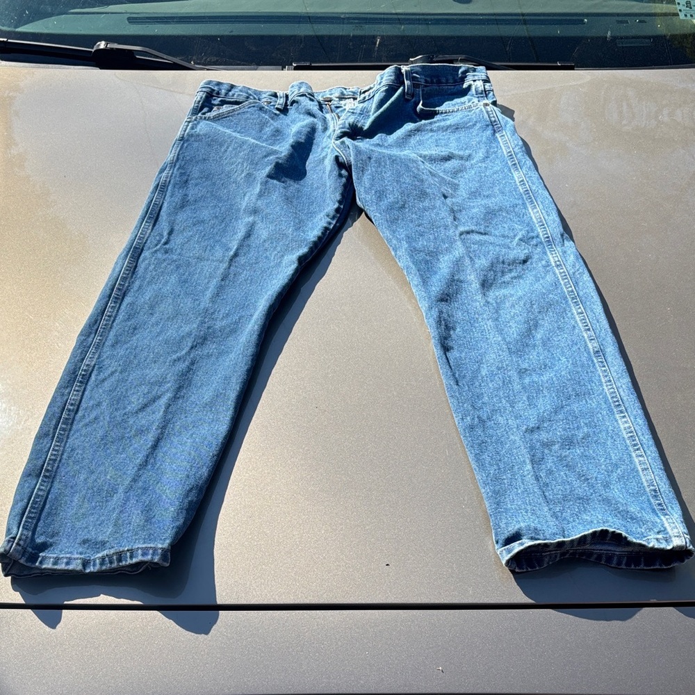 Wrangler Men's Straight Leg Denim Jeans - Medium Blue